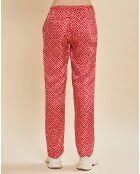 Pantalon satiné Pataya imprimé rouge